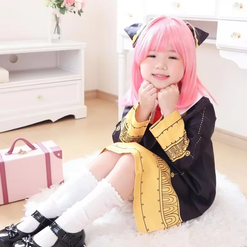 Anime Cosplay Anya - Anime Anya Forger Cosplay Kostuum Zwarte