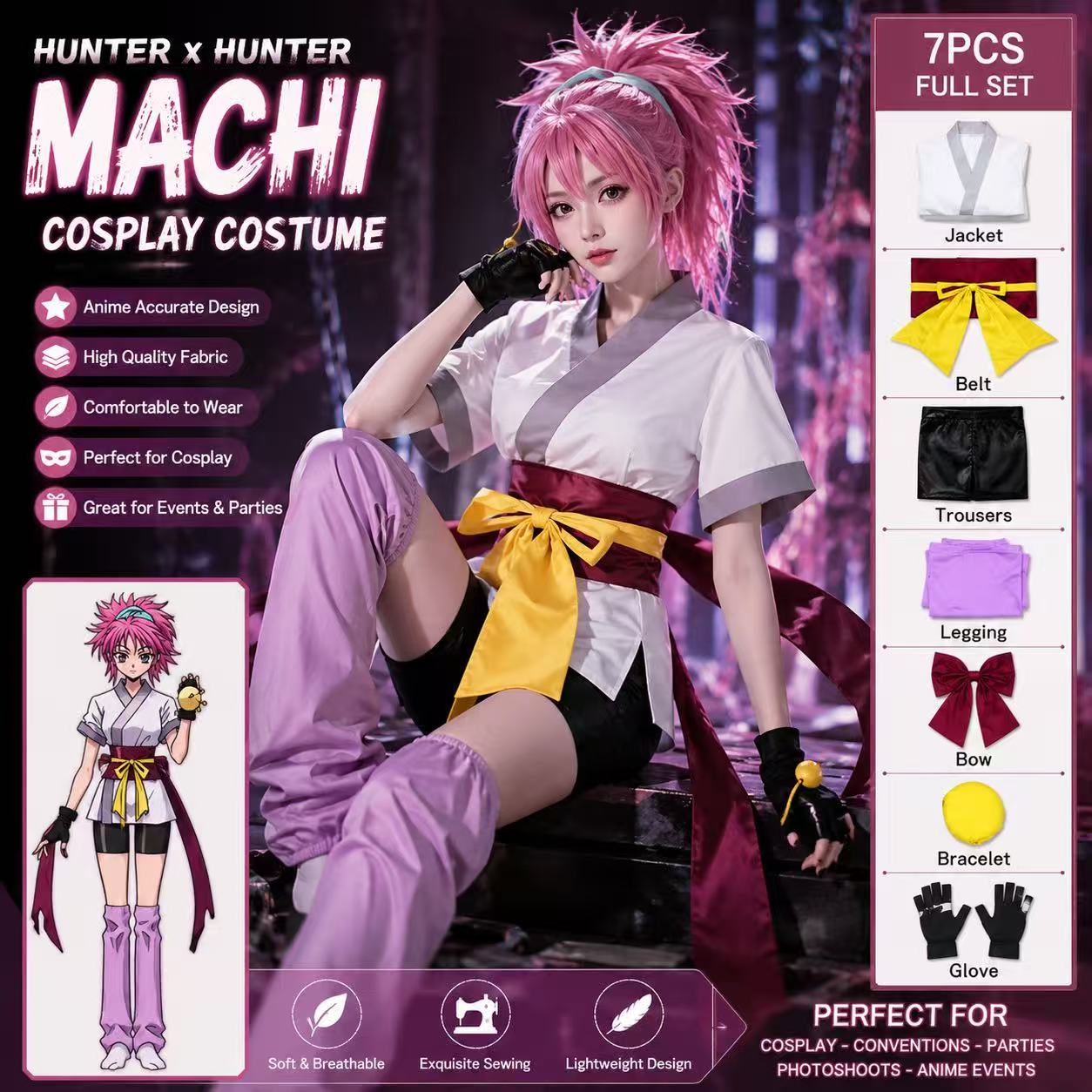 Hunter X Hunter Uniform - Hunter X Hunter Machi Cosplay Kostuum
