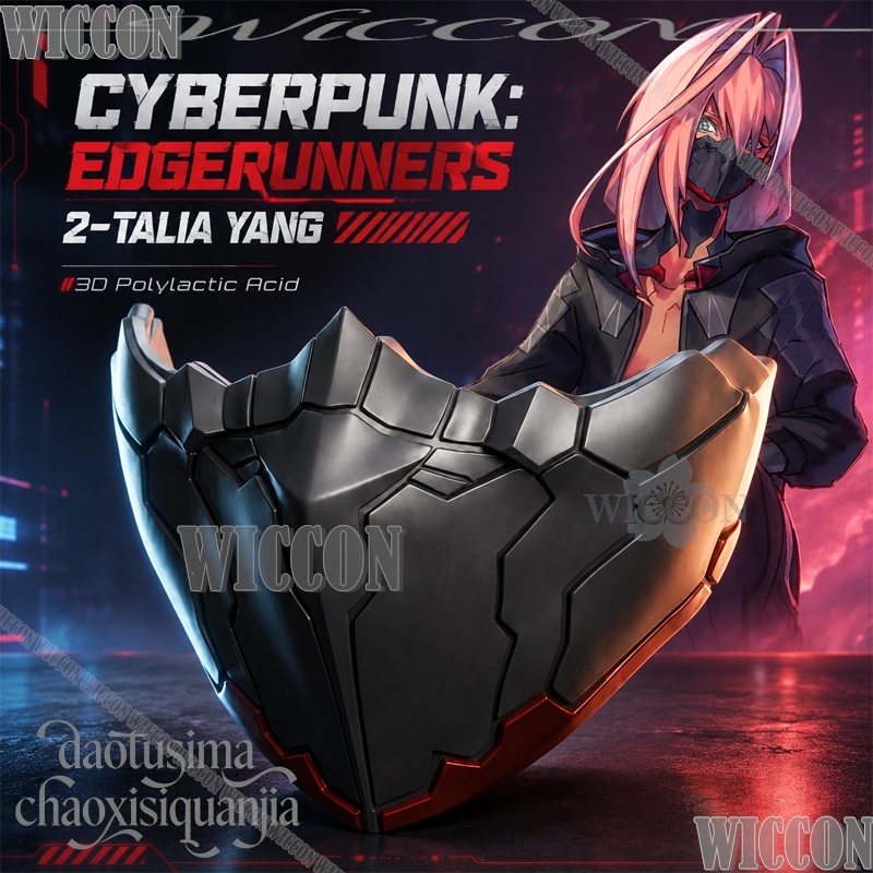 Anime Yang Cosplay - Talia Yang Stijlvol Cool Punk Halfmasker
