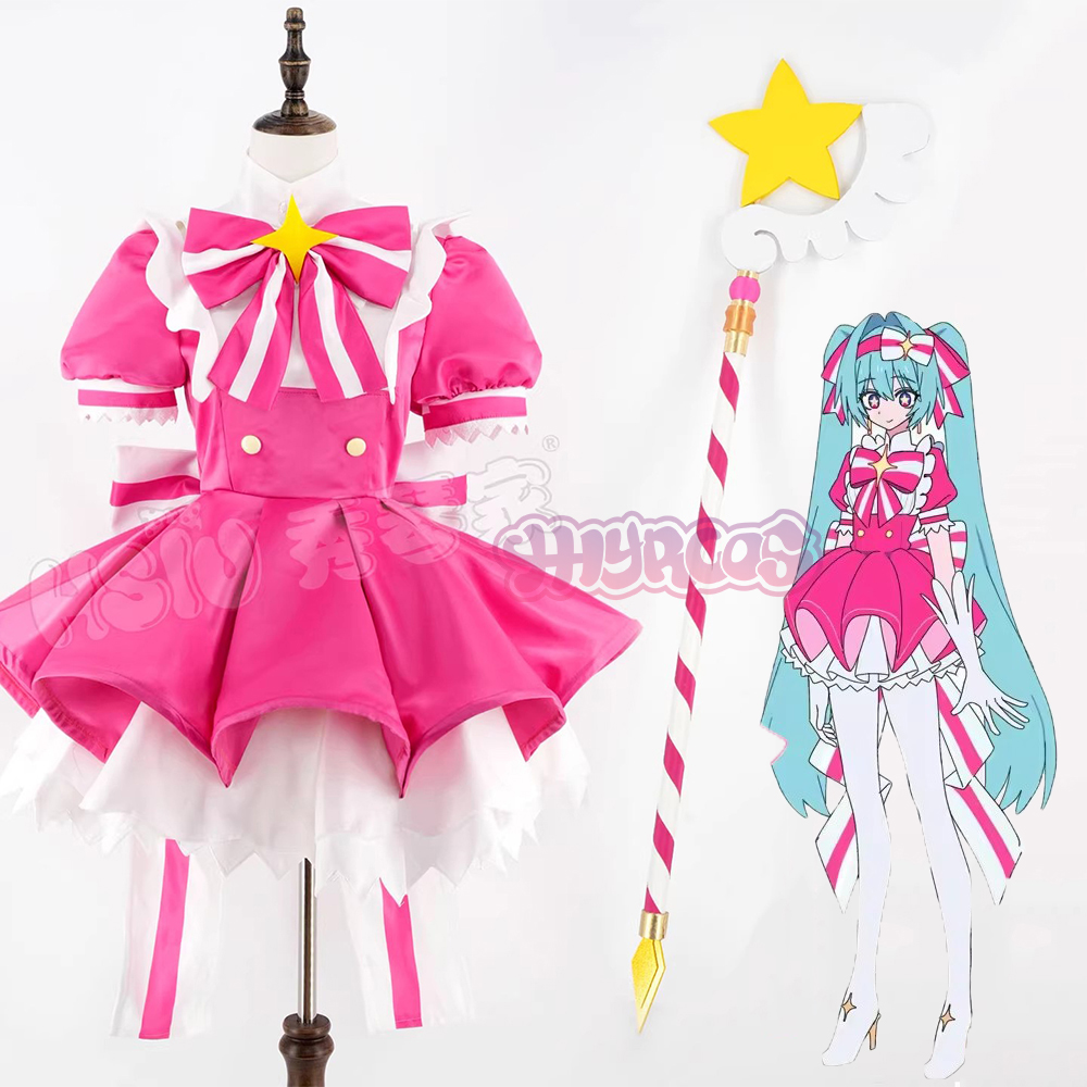 Anime Cosplay Japanese Girl - MMiku Retry Cosplay Kostuums Pruik Roze