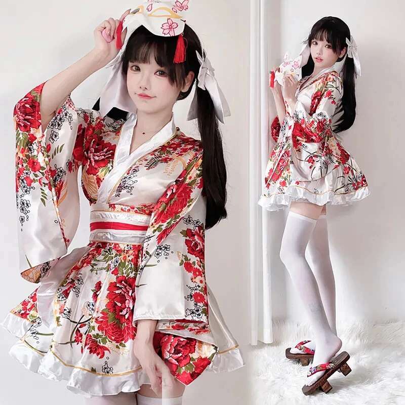 Japanse gemodificeerde kimono- - Anime Cosplay Japanese Girl recensie en prijs